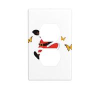 YYHWHJDE Santa Claus Chasing Butterflies Pattern Double Socket Wall Panel Decorative for Residential and Commercial Areas 4.5x2.76in