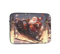 YYHWHJDE Santa Claus on a Sleigh Picture Shockproof Portable Laptop Sleeve Case 13 inch for Men and Women Business Travel, School, and Office Daily Use