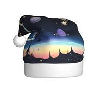 YYHWHJDE Saturn Jupiter Earth Prints Christmas Hat for Adult quality festive accessory crafted soft, lightweight