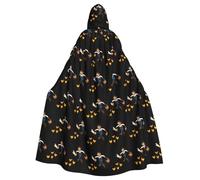 YYHWHJDE Scarecrow chasing away chickens Picture Halloween Adult Hooded Cloak for Role-Playing, Costumes, and Theme Parties