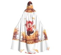 YYHWHJDE Scarecrow Piglet Pattern Halloween Adult Hooded Cape Cloak For Role-Playing, Stage Costumes, Parties Easy Care