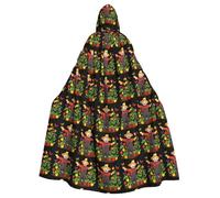 YYHWHJDE Scarecrow Planting Peppers Picture Halloween Adult Hooded Cloak for Role-Playing, Costumes, and Theme Parties
