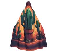 YYHWHJDE Scary Cactus Prints Adult Hooded Cloak is a super large, comfortable, and durable Halloween hooded poncho