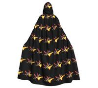 YYHWHJDE Scary fire-breathing dragon Picture Halloween Adult Hooded Cloak for Role-Playing, Costumes, and Theme Parties