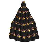 YYHWHJDE Scary fire-breathing dragon Printed Halloween Adult Hooded Cloak No Zipper, Comfortable & Durable for Role-Playing