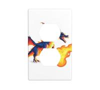 YYHWHJDE Scary fire-Breathing Dragon Prints Double Socket Wall Panel Decorative for Residential and Commercial Areas 4.5x2.76in