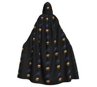 YYHWHJDE Scary Pumpkin and Black Crow Picture Halloween Adult Hooded Cloak for Role-Playing, Costumes, and Theme Parties