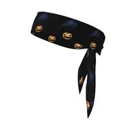 YYHWHJDE Scary Pumpkin and Black Crow Prints Sports headscarf, sweat absorbing and breathable, motion headband, double-sided kerchief