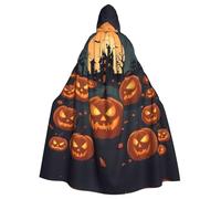 YYHWHJDE Scary Pumpkin Party Prints Adult Hooded Cloak is a super large, comfortable, and durable Halloween hooded poncho
