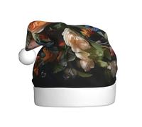 YYHWHJDE Scattered bouquet Prints Christmas Hat for Adult Soft, lightweight Holiday party use