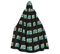 YYHWHJDE Scenery Along The Way Pattern Halloween Adult Hooded Cape Cloak For Role-Playing, Stage Costumes, Parties Easy Care