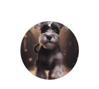 YYHWHJDE Schnauzer Prints Round Shape Car Air Fresheners Cards four-pack : Hanging Scented Cards for bedroom Bathroom Car Interior Decor