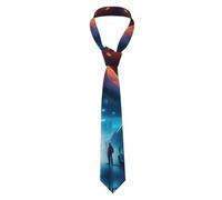 YYHWHJDE Science Fiction Future Pattern Men's tie classic style suit cravat suitable for holidays and work