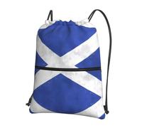 YYHWHJDE Scottish Retro Prints Drawstring Backpack Waterproof Gym Bag - Lightweight Foldable Sport Cover with Zipper Pocket for Travel Hiking