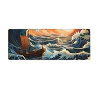 YYHWHJDE Sea And Sail Pattern Extra Large Mouse Pad, Computer Office Anti Slip Gaming Keyboard Thickened Version 12x31.5in