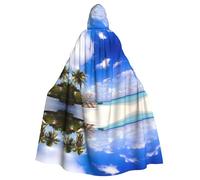 YYHWHJDE Sea Island Sky Clouds Prints Hooded Cloak - Oversized Costume Throw, Soft Cosplay Layer