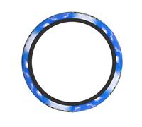 YYHWHJDE Sea Island Sky Clouds Prints Quality Steering Wheel Grip - Quality Neoprene Cover for Universal Vehicle Protection