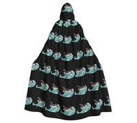 YYHWHJDE Sea lion jumping in the waves Picture Halloween Adult Hooded Cloak for Role-Playing, Costumes, and Theme Parties