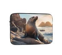 YYHWHJDE Sea Lion on The Rocks Pattern Shockproof Portable Laptop 17 inch Sleeve Bag for Men and Women - Ideal for Business Travel, School, and Daily Use