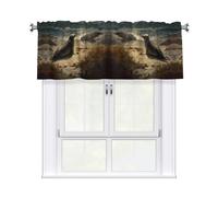 YYHWHJDE Sea Lions On The Coast Prints Kitchen Tier Curtains 54x18 - Peach Skin Window Layers for Soft Light & Easy Style