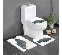 YYHWHJDE Sea waves before sunset Picture Anti slip floor mat three piece set bathroom carpet anti slip durable