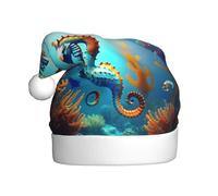 YYHWHJDE Seabed coral seahorse Prints Christmas Hat for Adult Making It a Fun and Durable Gift for Men and Women