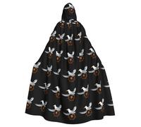 YYHWHJDE Seagull At The Helm Pattern Halloween Adult Hooded Cape Cloak For Role-Playing, Stage Costumes, Parties Easy Care