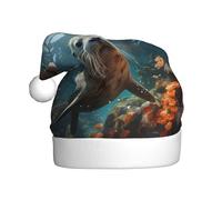 YYHWHJDE Seal pup in water Prints Christmas Hat for Adult quality accessory soft, lightweight, and fluffy