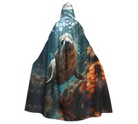 YYHWHJDE Seal Pup In Water Prints Halloween Adult Hooded Cape Men'S And Women'S Clothing Mantle Role-Playing