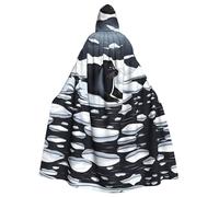 YYHWHJDE Seals on ice Printing Halloween Adult Hooded Cloak for Parties and Costume Events