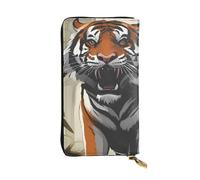 YYHWHJDE Serious Tiger Printing Quality Leather Long Clutch Wallet Designed for Fashion Girls and Women Stylish 7.48 x 4.13 in