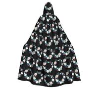 YYHWHJDE Seven beautiful flowers Picture Halloween Adult Hooded Cloak for Role-Playing, Costumes, and Theme Parties