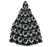 YYHWHJDE Seven beautiful flowers Printed Halloween Adult Hooded Cloak No Zipper, Comfortable & Durable for Role-Playing