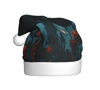 YYHWHJDE Shady Rose Garden Prints Christmas Hat for Adult quality accessory soft, lightweight, and fluffy