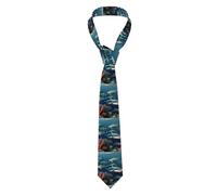 YYHWHJDE Sharks under the sea Prints Men's tie classic style suit cravat suitable for holidays and work