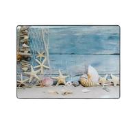 YYHWHJDE Shell Starfish Pattern Prints Well-Crafted Flannel Rug carpet 80x58in - Ultra-Soft & Absorbent Floor Cover for Living Room, Bedroom, or Office Spaces
