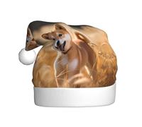 YYHWHJDE Shiba Inu Prints Christmas Hat for Adult quality festive accessory crafted soft, lightweight