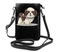 YYHWHJDE Shih Tzu Dog Leather Crossbody Phone Pouch