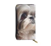 YYHWHJDE Shih Tzu Dog Printing Quality Leather Long Clutch Wallet Designed for Fashion Girls and Women Stylish 7.48 x 4.13 in