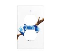 YYHWHJDE Shining Diamonds on The Branches Prints Double Socket Wall Panel Decorative for Residential and Commercial Areas 4.5x2.76in