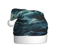 YYHWHJDE Ship in the waves Prints Christmas Hat for Adult quality festive accessory crafted soft, lightweight