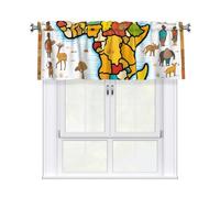 YYHWHJDE Short Curtains with Valance Rod 54x18in African Map Ethnic Pattern Picture for Kitchen, Bathroom, Laundry Room, Studio, Fits Most Standard or Decorative Curtain Rods