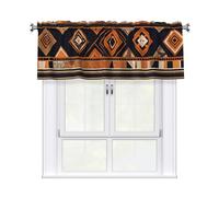 YYHWHJDE Short Curtains with Valance Rod 54x18in African National Patterns Printing for Kitchen, Bathroom, Laundry Room, Studio, Fits Most Standard or Decorative Curtain Rods