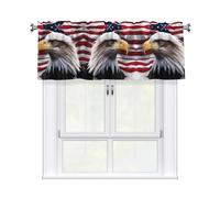 YYHWHJDE Short Curtains with Valance Rod 54x18in American Bald Eagle Picture for Kitchen, Bathroom, Laundry Room, Studio, Fits Most Standard or Decorative Curtain Rods