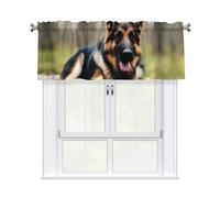 YYHWHJDE Short Curtains with Valance Rod 54x18in Animal german shepherd Printing for Kitchen, Bathroom, Laundry Room, Studio, Fits Most Standard or Decorative Curtain Rods