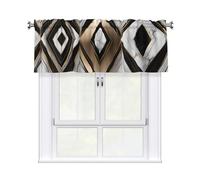 YYHWHJDE Short Curtains with Valance Rod 54x18in Black White Gold Foil Marble Picture for Kitchen, Bathroom, Laundry Room, Studio, Fits Most Standard or Decorative Curtain Rods