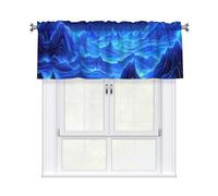 YYHWHJDE Short Curtains with Valance Rod 54x18in Blue Moon Blue Mountain Prints for Kitchen, Bathroom, bedroom, Studio, Fits Most Standard or Decorative Curtain Rods
