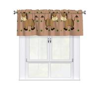 YYHWHJDE Short Curtains with Valance Rod 54x18in cartoon donkey Picture for Kitchen, Bathroom, Laundry Room, Studio, Fits Most Standard or Decorative Curtain Rods