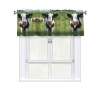 YYHWHJDE Short Curtains with Valance Rod 54x18in Cute little cow Picture for Kitchen, Bathroom, Laundry Room, Studio, Fits Most Standard or Decorative Curtain Rods