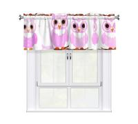 YYHWHJDE Short Curtains with Valance Rod 54x18in Cute owl Prints for Kitchen, Bathroom, bedroom, Studio, Fits Most Standard or Decorative Curtain Rods